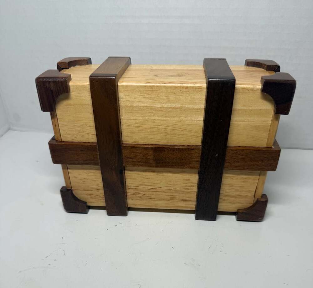 Kamei Wooden Secret Puzzle Box Clever Trap Brain Teaser Chest